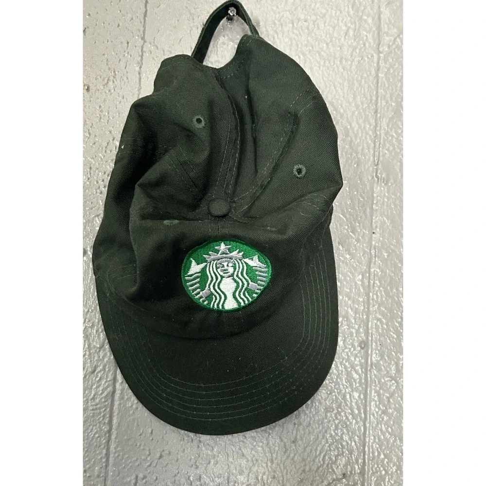 Starbucks Gelante Employee Uniform Strapback Hat / Cap Green Logo Barista